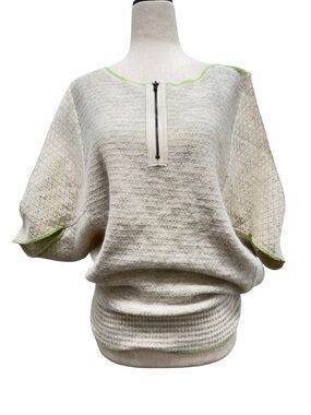 Free People Slit Dolman Sleeve Rabbit Hair Wool Blend Oatmeal Sweater Size Small